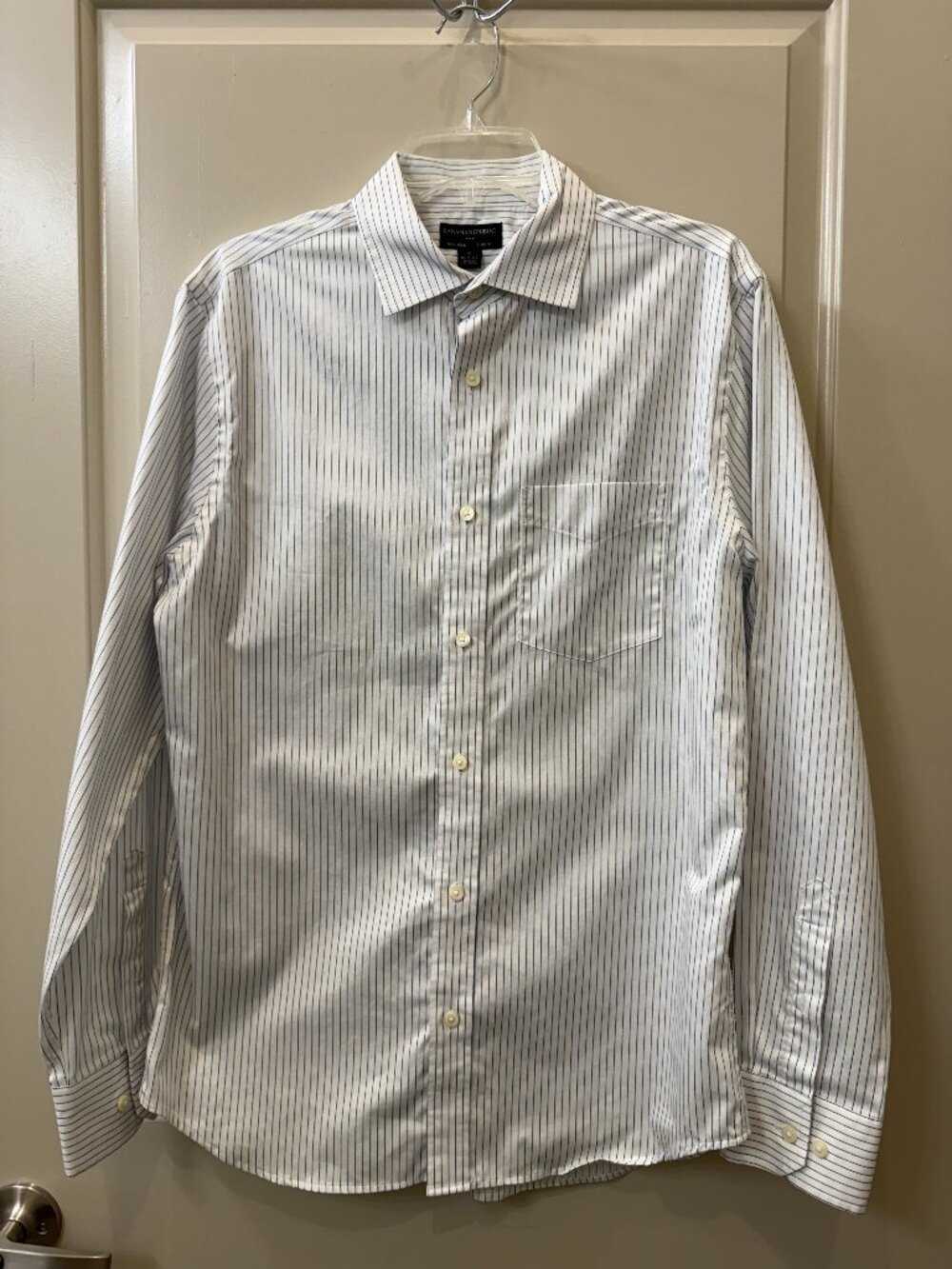 Banana Republic Mens M 15-15.5 Slim Fit Long Sleeve Button Down